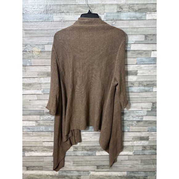 Women’s J.Jill Cardigan Linen blend Asymmetrical Brown Size Large - Picture 14 of 16